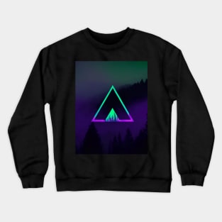 Neon Triangle: A Contrast of Nature and Technology Crewneck Sweatshirt